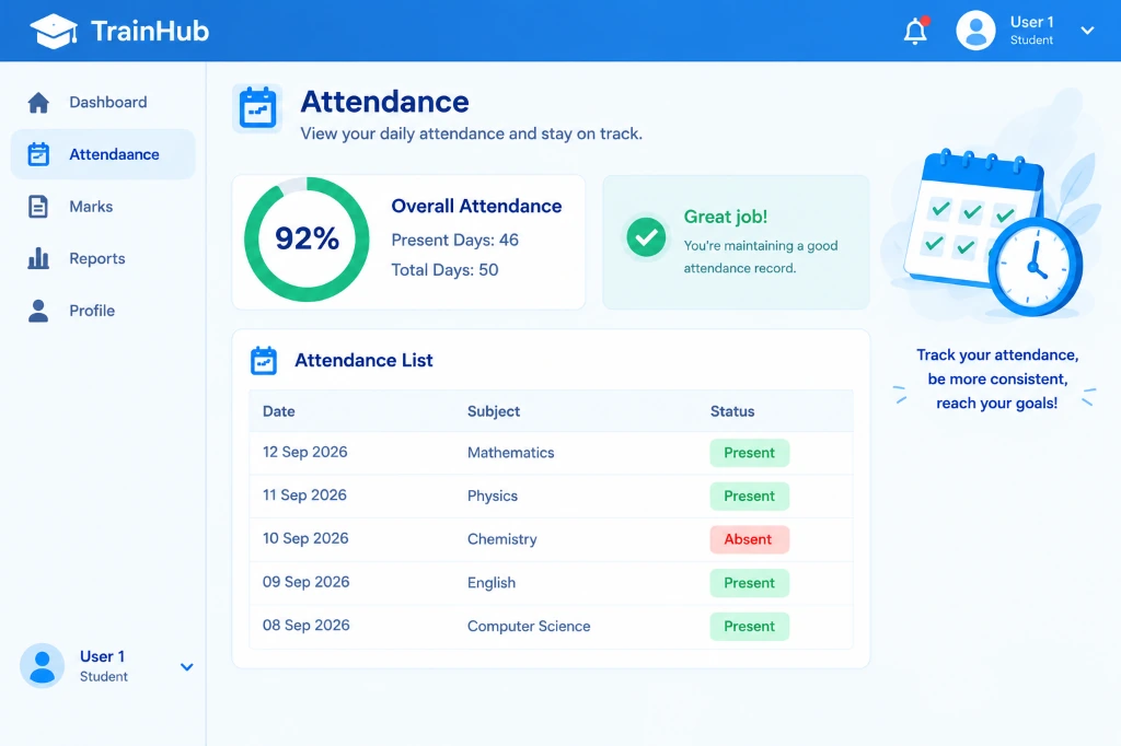 TrainHub Real-Time Attendance Intelligence