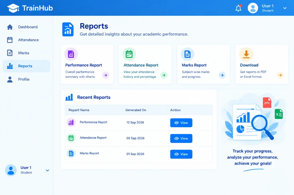 TrainHub Performance and Academic Reports